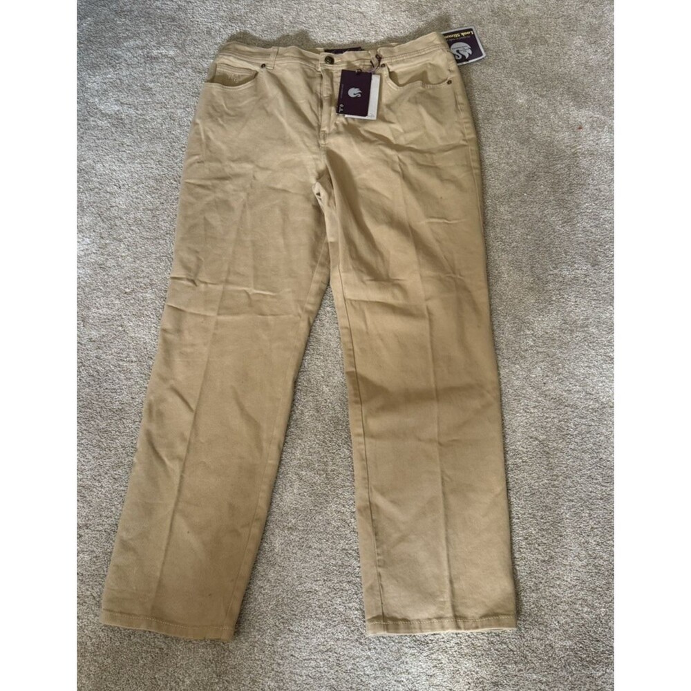 Gloria Vanderbilt Amanda Classic Beige Khaki Pants Size 16 Jewel pockets NWT